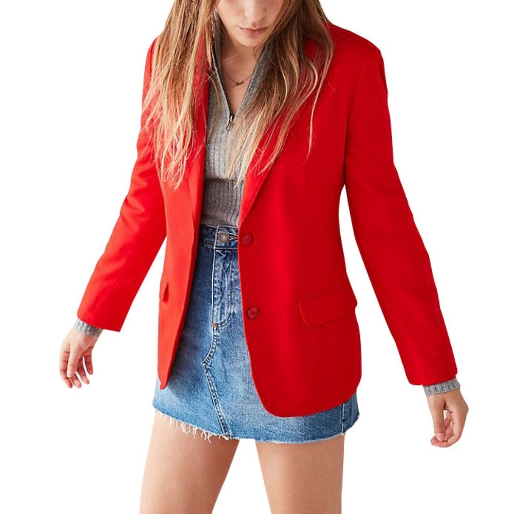 Pendleton Jacket Red Oversized Blazer Wool